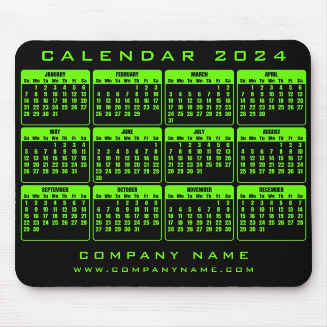 Calendar 2024 business mouse pad (Front)