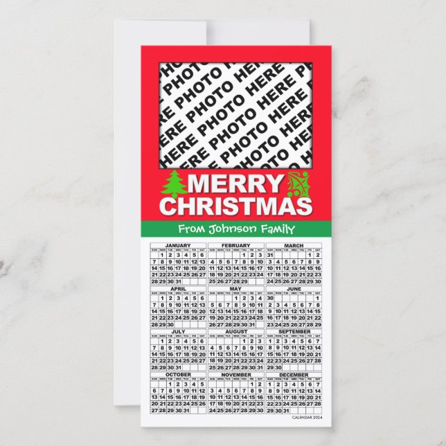 Calendar 2024 Christmas Add 4 Photos Card (Front)
