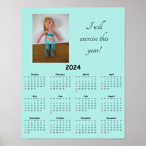 Calendar _ 2024 Exercise Promise Poster