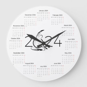 Calendar 2024 for Pilates instructor Large Clock
