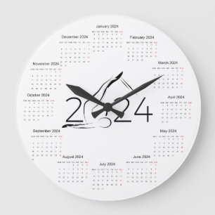Calendar 2024 for Pilates instructor Large Clock
