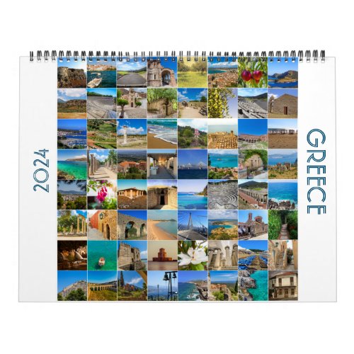 Calendar 2024 year with photo of Greece  Calendar