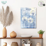 Calendar 2025 Dandelion Flower Background Poster<br><div class="desc">The calendar features dandelion flowers in various stages of bloom in a vintage/rustic style. The flowers are depicted in shades of blue, white, and yellow and set against a soft blue background. If you're new to Zazzle, I'm happy to help you customize your design. Don't hesitate to contact me at...</div>