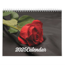 Calendar 2025 red Flowers