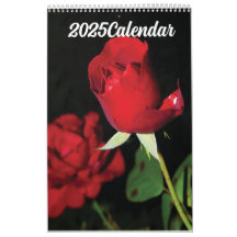 Calendar 2025 red Flowers
