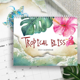 Calendar 2025 Tropical Watercolor Art Calendars