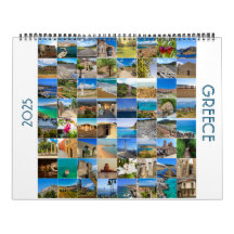 Calendar 2025 year with photo of Greece Calendar