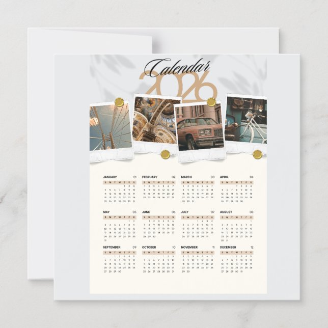 Calendar 2026 magnetic invitation (Front)