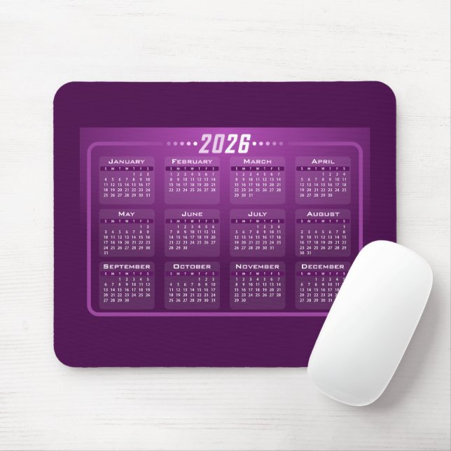 Calendar 2026 mouse pad (With Mouse)