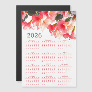 Calendar 2026 with flowers