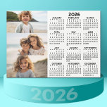 Calendar - 3 Photos - Basic Black White Magnet<br><div class="desc">A very useful item for school or home office. This shows a full year view of all dates. A calendar printed on a magnet combines practicality with convenience, transforming a workspace essential into a time-management tool. This innovative design features a full-year or monthly calendar layout integrated into the magnet's surface,...</div>