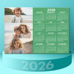 Calendar - 3 Photos - Basic Green White Magnet<br><div class="desc">A very useful item for school or home office. This shows a full year view of all dates. A calendar printed on a magnet combines practicality with convenience, transforming a workspace essential into a time-management tool. This innovative design features a full-year or monthly calendar layout integrated into the magnet's surface,...</div>