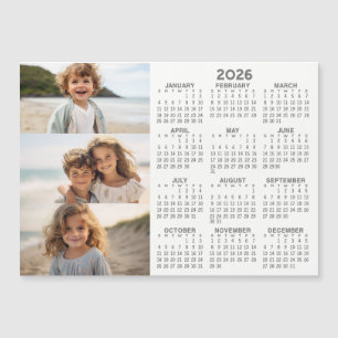 Calendar - 3 Photos - Basic Grey White Magnet