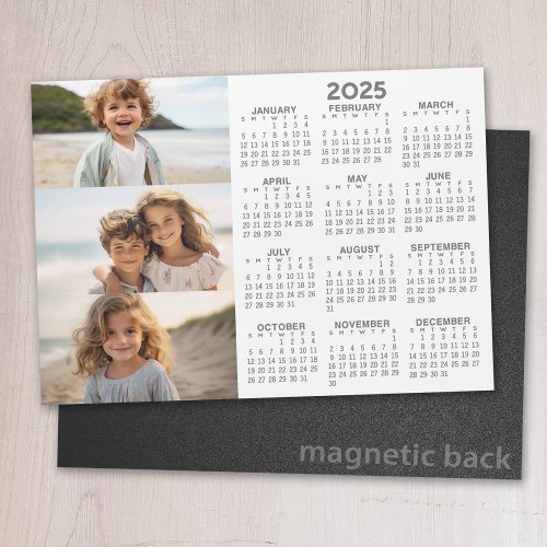 Calendar _ 3 Photos _ Basic Grey White Magnet