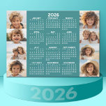 Calendar - 8 Photos Basic Blue White Magnet<br><div class="desc">A very useful item for school or home office. This shows a full year view of all dates. A calendar printed on a magnet combines practicality with convenience, transforming a workspace essential into a time-management tool. This innovative design features a full-year or monthly calendar layout integrated into the magnet's surface,...</div>