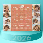 Calendar - 8 Photos Basic Terra Cotta White Magnet<br><div class="desc">A very useful item for school or home office. This shows a full year view of all dates. A calendar printed on a magnet combines practicality with convenience, transforming a workspace essential into a time-management tool. This innovative design features a full-year or monthly calendar layout integrated into the magnet's surface,...</div>