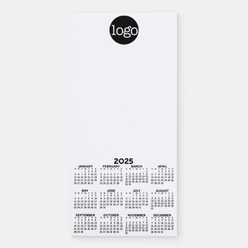 Calendar _ Basic Black White Minimal Magnetic Notepad