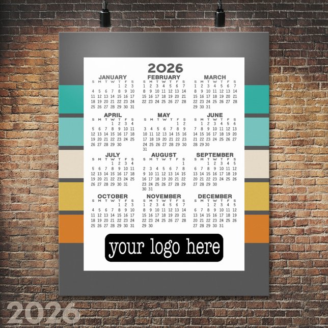 Calendar - Basic Black White Minimal Poster (2026 Calendar Poster)