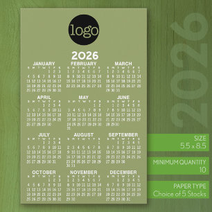 Calendar - Basic Green White Minimal Stationery