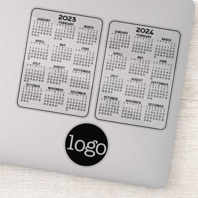 Calendar black - add logo or photo sticker (Detail)