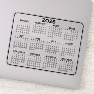 Calendar - black and white mini calendar sticker