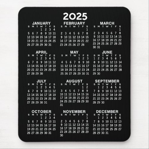 Calendar _ black background _ Vertical  Mouse Pad