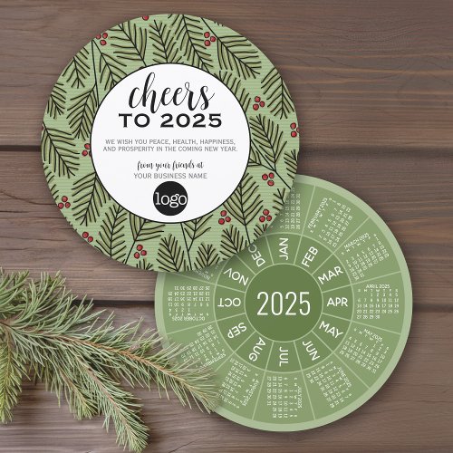 Calendar Business Greeting with Logo _ Cheers Holiday Card