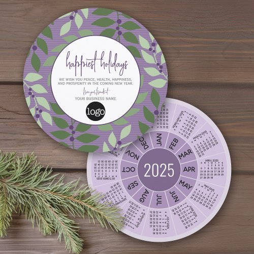 Calendar Business Greeting with Logo Happiest Holiday Card