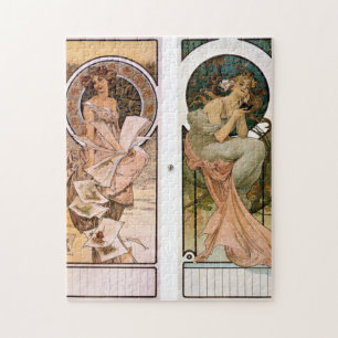 Calendar Champagne - Alphonse Mucha Jigsaw Puzzle