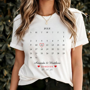 Calendar Couple Anniversary Valentine's Day T-Shirt