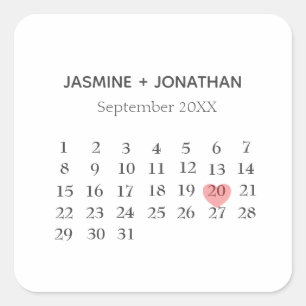 Calendar customize your speacial day square sticker