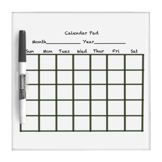 Calendar Dry Erase Board (Front)