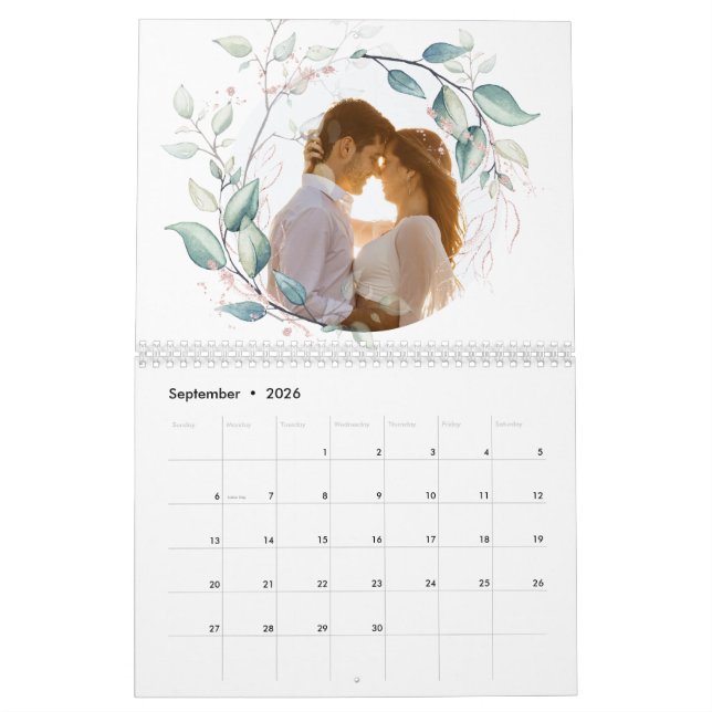 Calendar Eucalyptus leaves wreath  (Sep 2026)