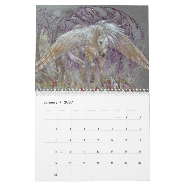 Calendar -- Fantasy Horses (Jan 2027)