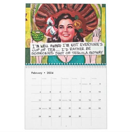 CALENDAR FILLED WITH BAD GIRL ART Zazzle