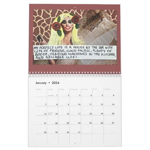 CALENDAR FILLED WITH BAD GIRL ART Zazzle