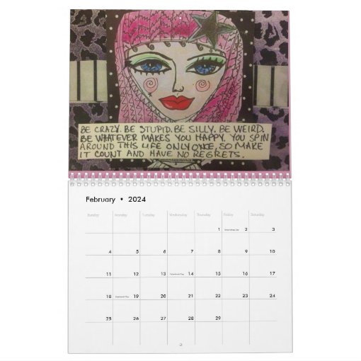 CALENDAR FILLED WITH BAD GIRL ART Zazzle
