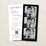Calendar Film Strip Photo Booth Save The Date<br><div class="desc">This minimalist film strip Save the Date card features a calendar where you can move the heart icon to mark your special wedding day.
Customize it with your favorite photos and personal details for a unique,  memorable announcement!</div>