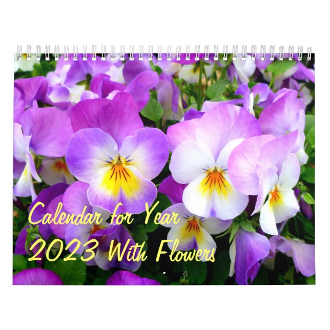 Calendar for Year 2023 With Flowers (Cover)