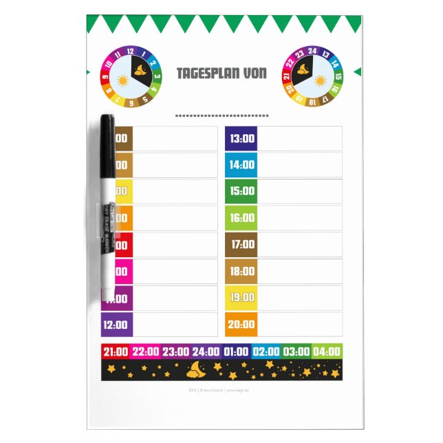 Calendar for your routines dry erase board (Front)