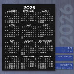 Calendar - Full Year Basic Black Flat Sheet Paper<br><div class="desc">A full-year calendar printed on a single page offers a concise and visually accessible way to plan and track an entire year at a glance. Laid out in a grid format, with months arranged in rows and columns, it displays all 12 months clearly, making it easy to note important dates,...</div>