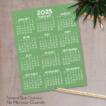 Calendar - Full Year Basic - Flat Sheet Paper<br><div class="desc">A 2025 basic calendar in black and white. A standard look for your home office or business. A simple full year at a glance calendar to use all year long.</div>