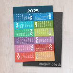 Calendar - full year funky colorful Magnetic Card<br><div class="desc">A modern abstract, funky 12 month calendar with colorful wedges and a fun design. This calendar is a non-traditional design with stacked months on color blocks. A very useful and necessary item to use in the office or at home. A colorful and eye-catching look for your home, office or waiting...</div>