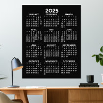 Calendar - full year view vertical - Black Photo Print
