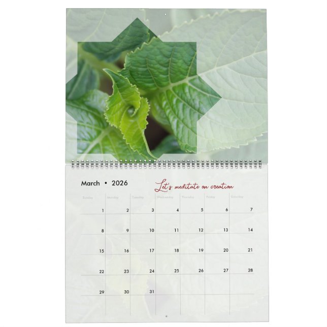 Calendar God meditation nature elegant star (Mar 2026)