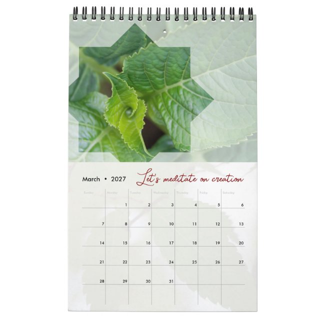 Calendar God meditation nature elegant star (Mar 2027)