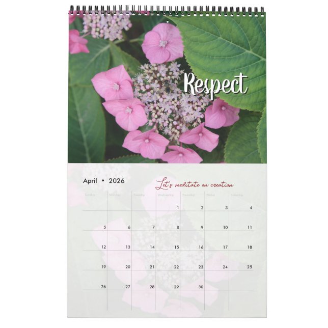 Calendar God photo meditation garden: words (Apr 2026)