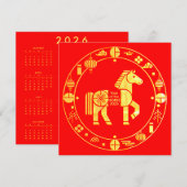 Calendar Gold Chinese new year 2026 (Front/Back)
