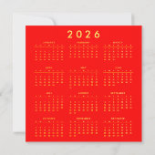 Calendar Gold Chinese new year 2026 (Back)