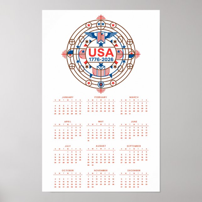 Calendar Happy Birthday USA 250 Poster (Front)